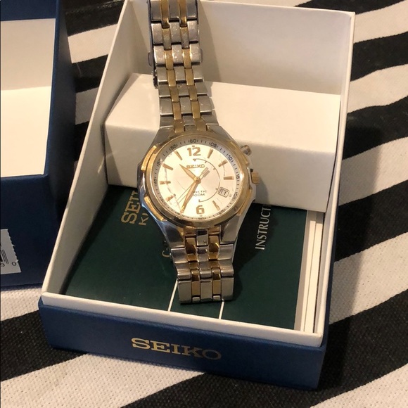 seiko kinetic two tone